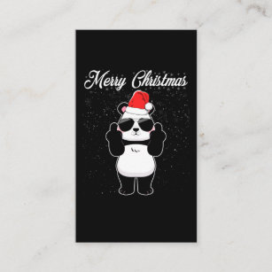 Merry Christmas Panda Middle Finger Rude Xmas Ugly Business Card