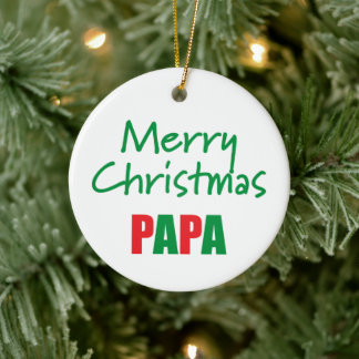Merry Christmas Papa Photo Ornament
