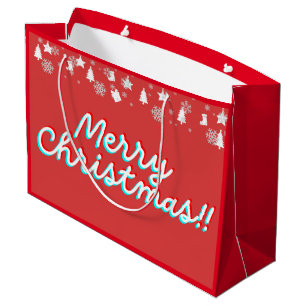 Merry Christmas - Paper Bags - Red