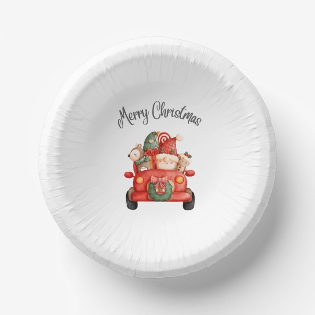 Merry Christmas Paper Bowls Tableware Plate (Front)