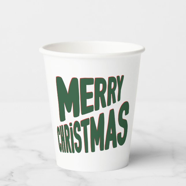 Merry Christmas Paper Cups (Front)