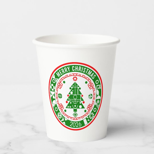 Merry Christmas Paper Cups (Front)