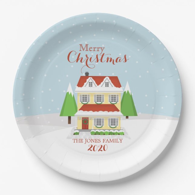 Merry Christmas Paper Plate (Front)