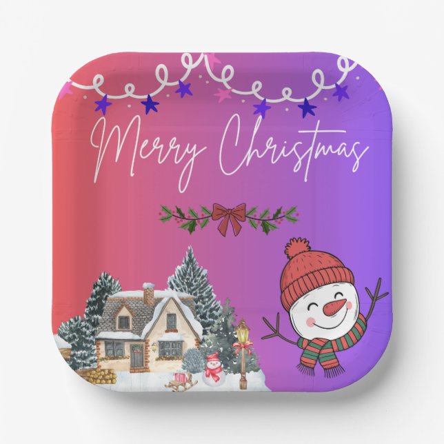 Merry Christmas Paper Plates (Front)