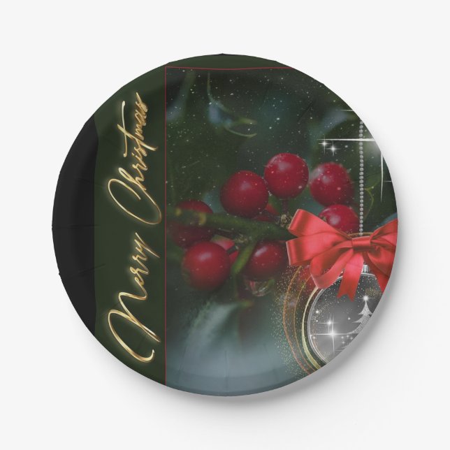 Merry Christmas Paper Plates (Front)