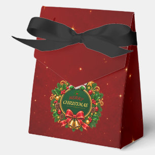 Merry Christmas Party Favour Boxes Editable