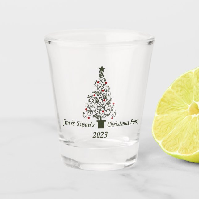 Merry Christmas Party Gift Shot Glass (Front)