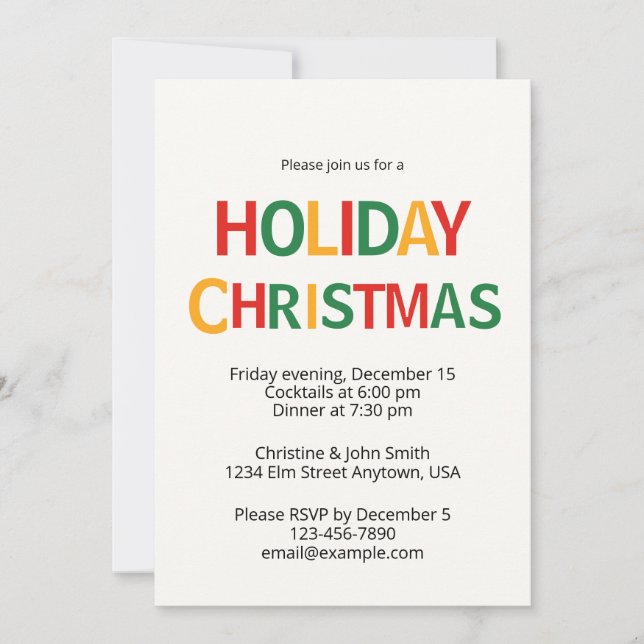 Merry Christmas Party Invitation – Fun & Festive (Front)
