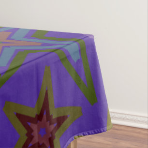 Merry Christmas Party Purple Tablecloth Stars