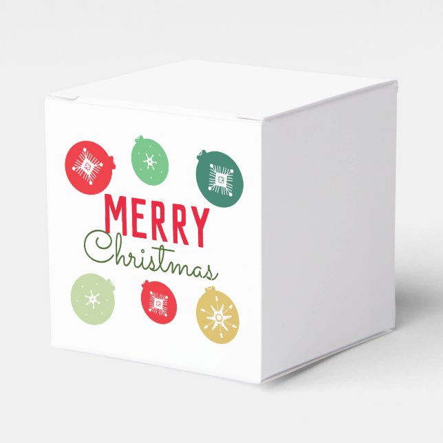 Merry Christmas Party Snowflakes Ornament   Favor Box (Front Side)
