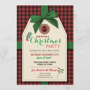 Merry Christmas Party Tag Check Xmas Invite
