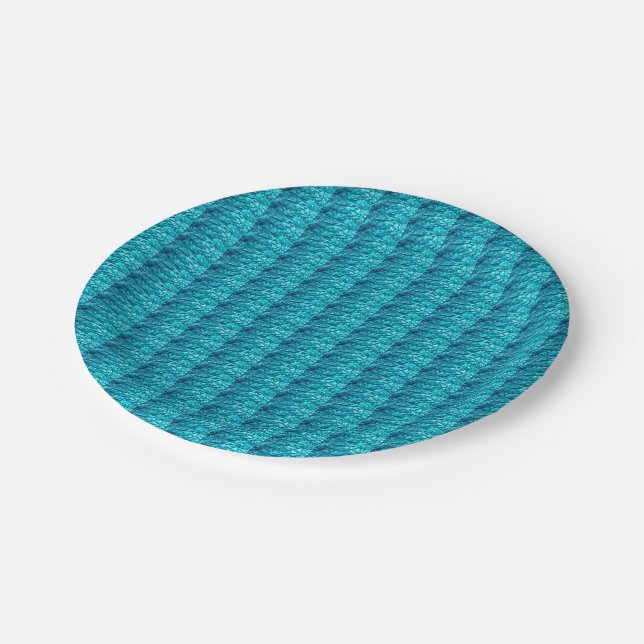 Merry Christmas Party Turquoise Glitter Plates (Angled)