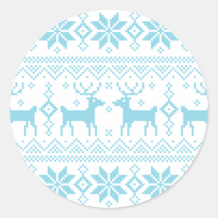 Merry Christmas pattern 1 Classic Round Sticker