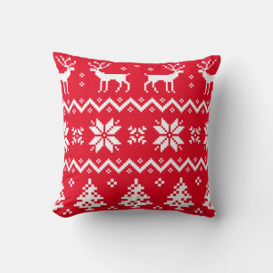 Merry Christmas pattern 4 Throw Pillow