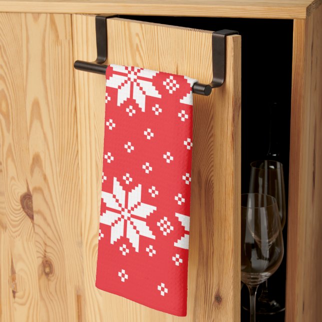 Merry Christmas pattern 5 Kitchen Towel (Thirds Fold)