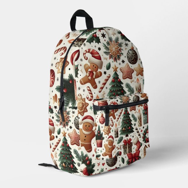 Merry Christmas Pattern Backpack (Back Corner Left)