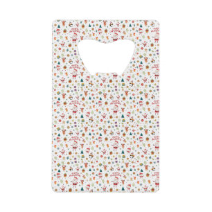Merry Christmas Pattern Credit Card Bottle Opener