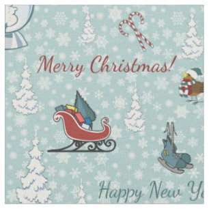 Merry christmas pattern fabric