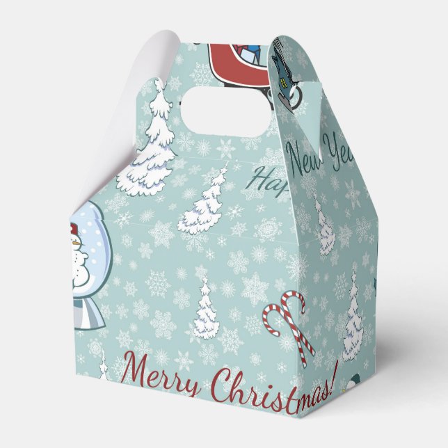 Merry christmas pattern favor box (Front Side)