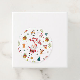 Merry Christmas Pattern Favour Tags