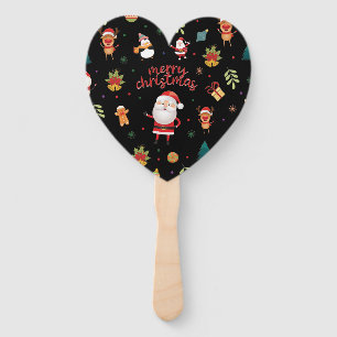 Merry Christmas Pattern Hand Fan