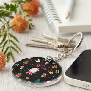 Merry Christmas Pattern Keychain
