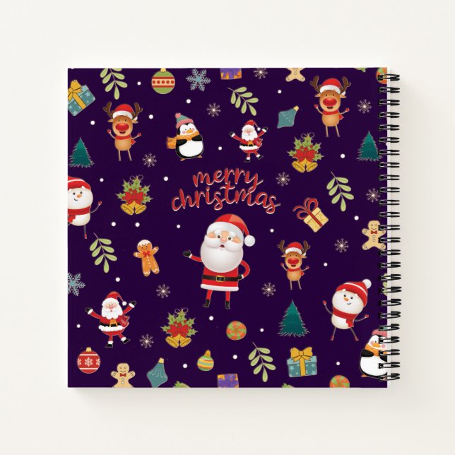 Merry Christmas Pattern Notebook (Back)