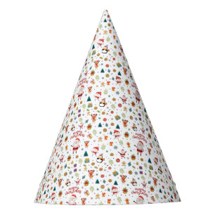 Merry Christmas Pattern Party Hat