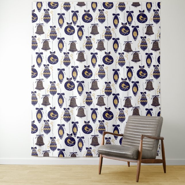 Merry Christmas Pattern Tapestry (In Situ)