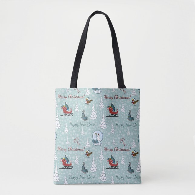Merry christmas pattern tote bag (Front)