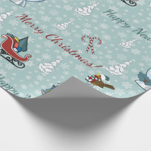 Merry christmas pattern wrapping paper