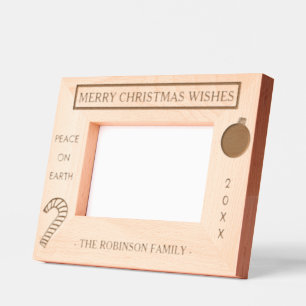 Merry Christmas Peace Name Etched Frames