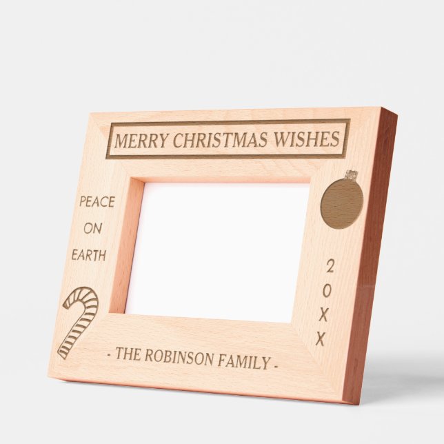 Merry Christmas Peace Name Etched Frames (Left)