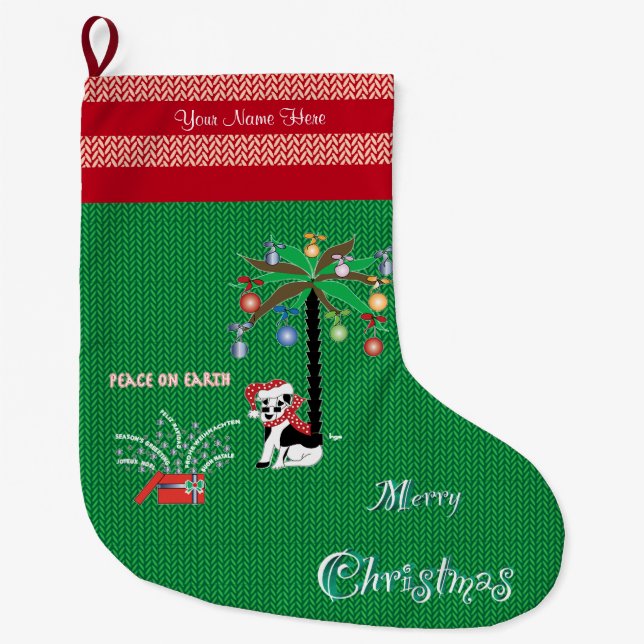 Merry Christmas Peace on Earth Christmas Stocking (Front)