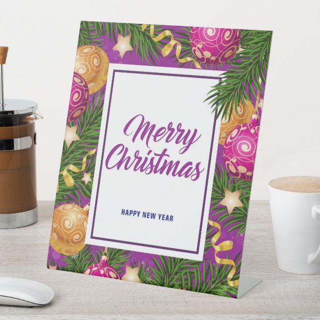 Merry Christmas Pedestal Sign (In SItu)