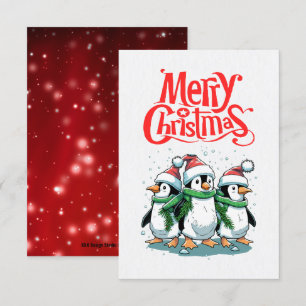 Merry Christmas Penguin Christmas Card
