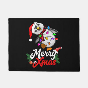 Merry Christmas Penguin Doormat
