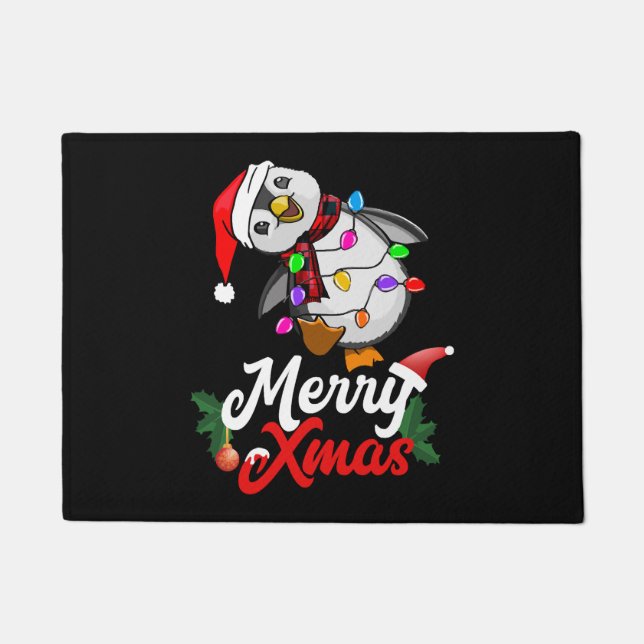 Merry Christmas Penguin Doormat (Front)