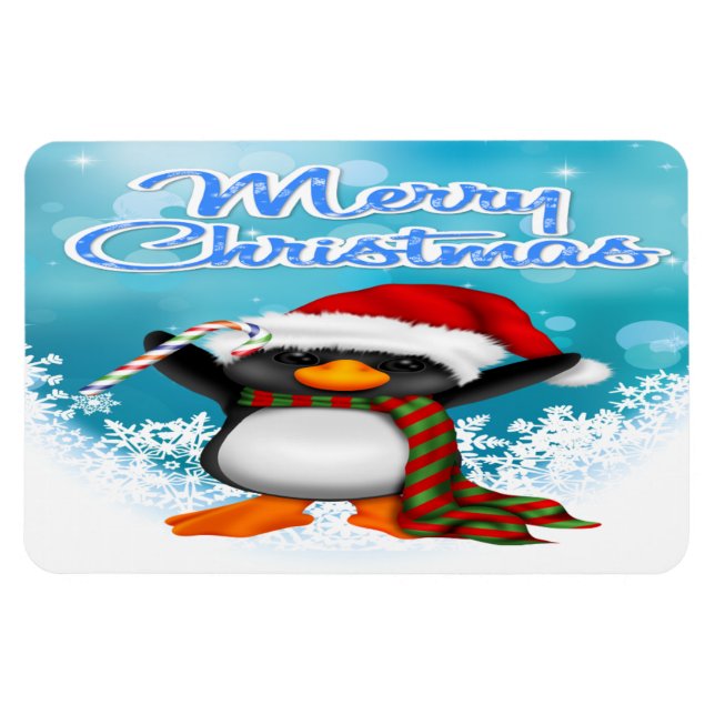 Merry Christmas Penguin Flex Magnets (Horizontal)