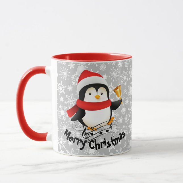 Merry Christmas penguin  personalized Mug (Left)