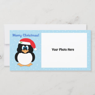 Merry Christmas Penguin Photo Card