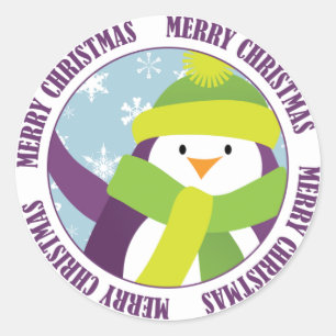 Merry Christmas Penguin Sticker