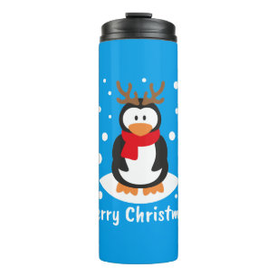 Merry Christmas Penguin Thermal Tumbler