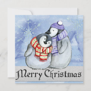 Merry Christmas Penguins Holiday Card