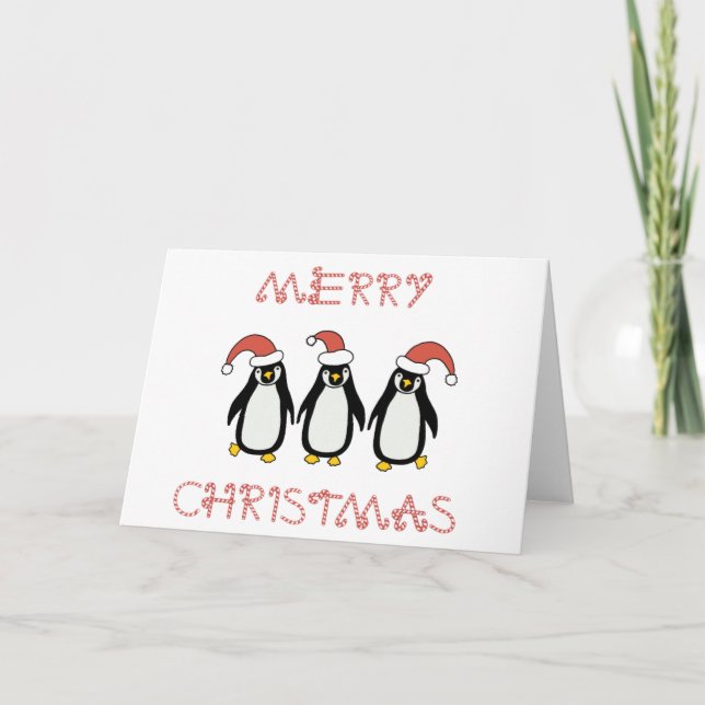 Merry Christmas Penguins Holiday Card (Front)