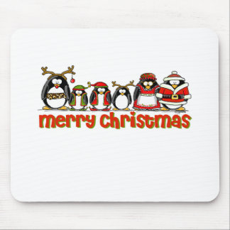 Merry Christmas Penguins Mouse Pad
