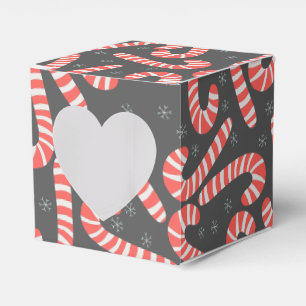 Merry Christmas Peppermint Candy Canes Snowflakes Favor Box