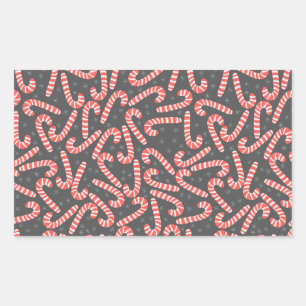Merry Christmas Peppermint Candy Canes Snowflakes Sticker