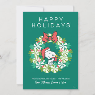 Merry Christmas Peppermint Holiday Wreath Card