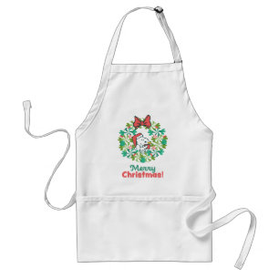 Merry Christmas Peppermint Holiday Wreath Standard Apron